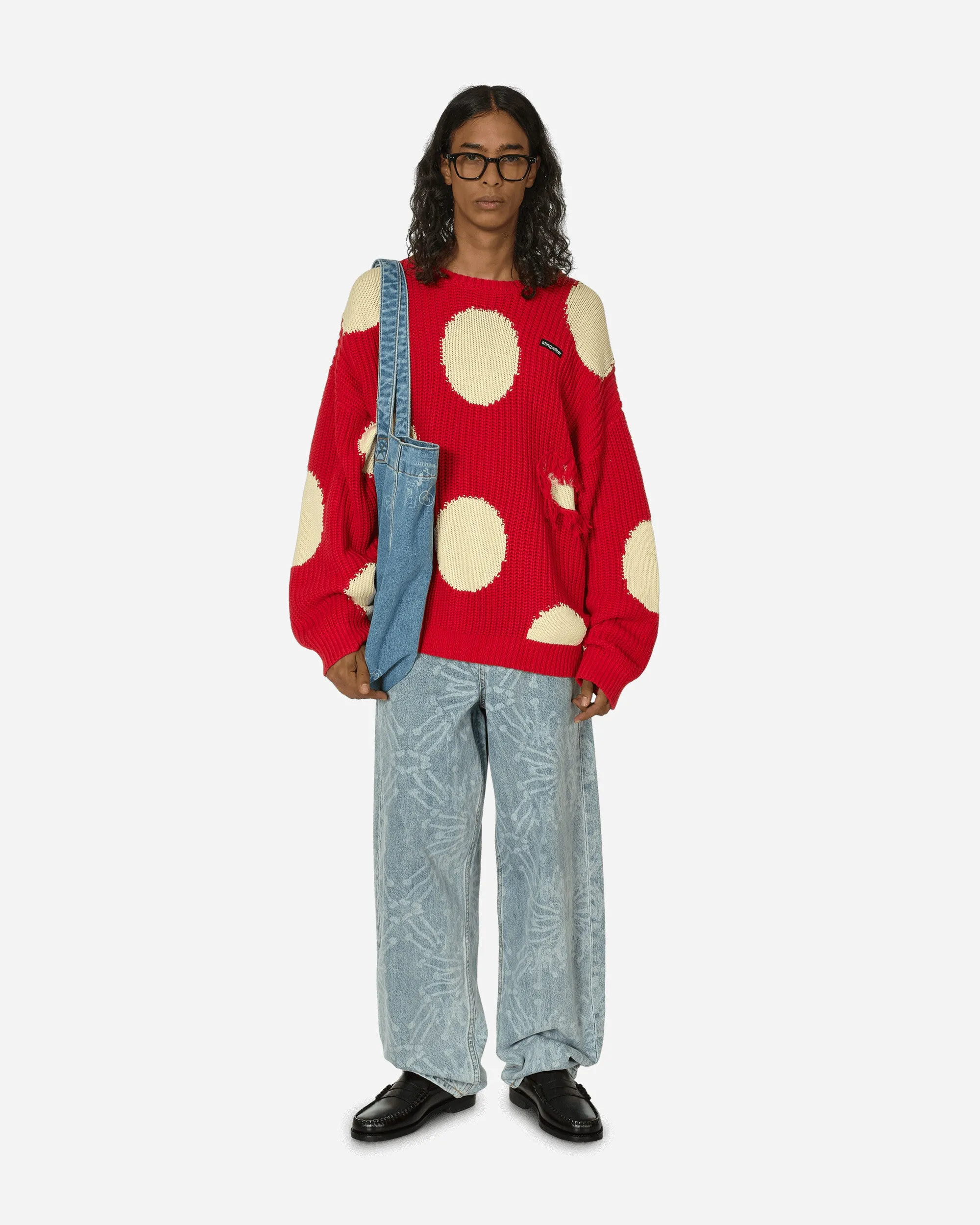 Mashroom Knit Sweater Red