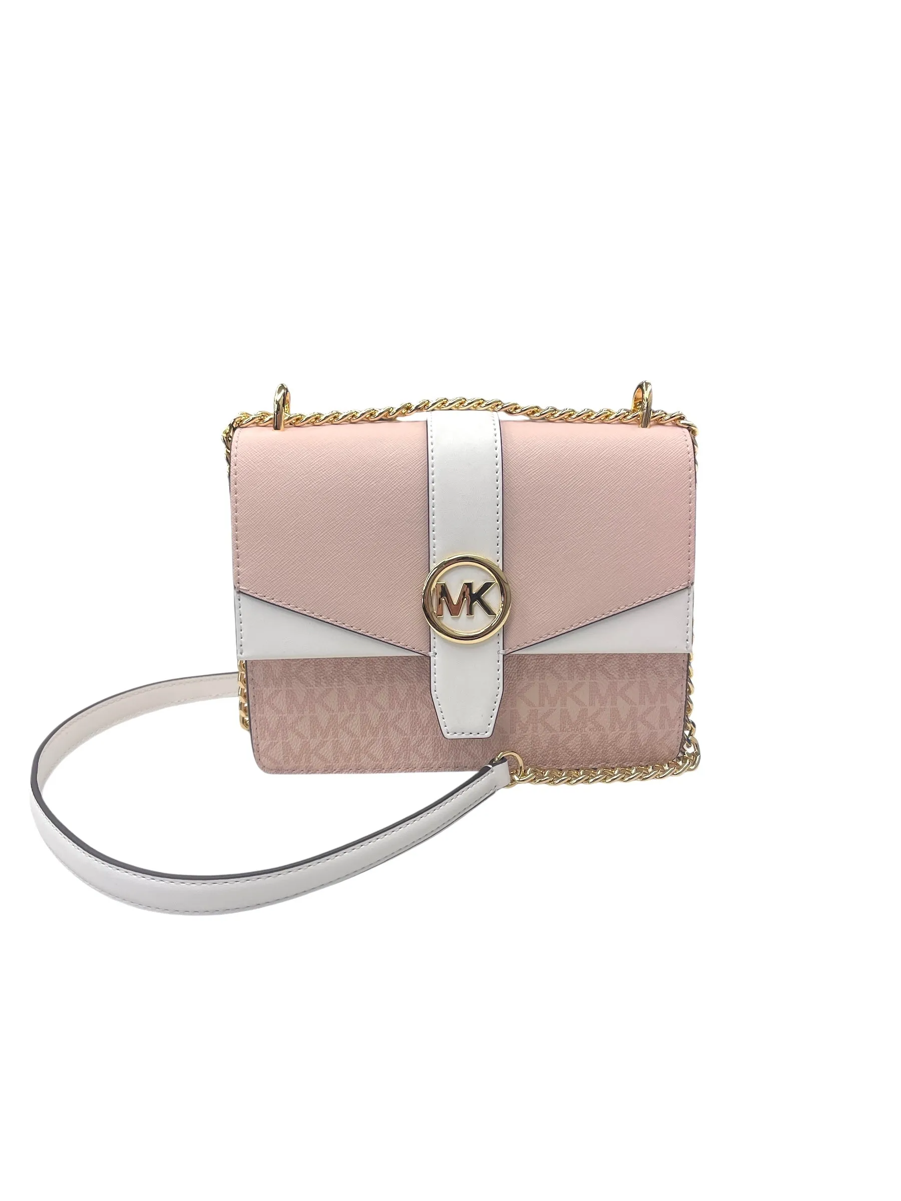 Michael Kors Bags CROSSBODY DESIGNER by MICHAEL KORS In PINK & WHITE, Size: SMALL