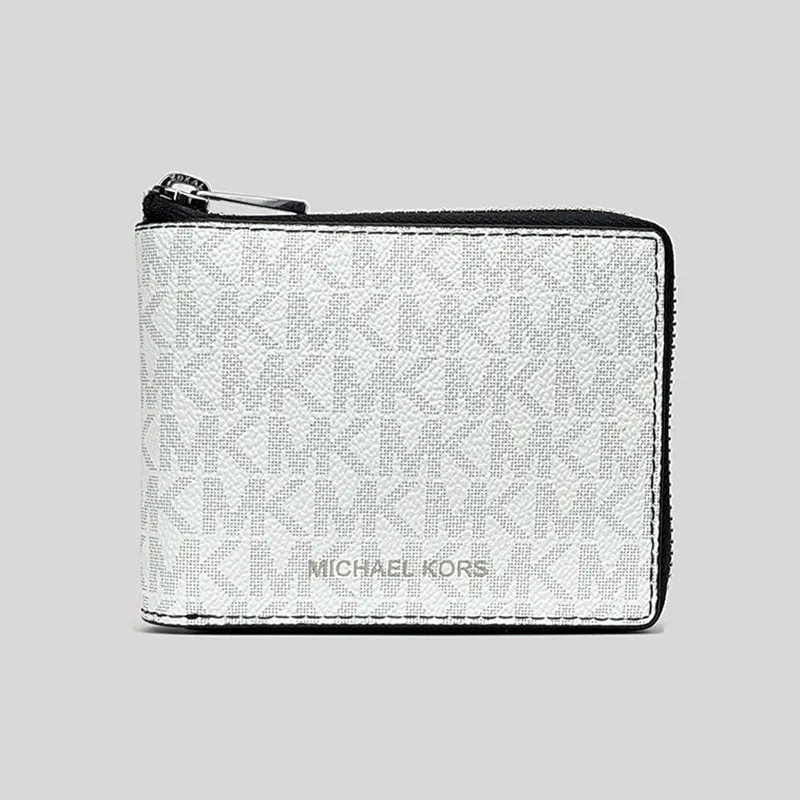 Michael Kors Men's Cooper Logo Zip-Around Wallet Bright White 36U2LCOF3B