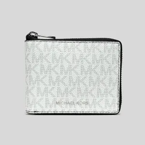 Michael Kors Men's Cooper Logo Zip-Around Wallet Bright White 36U2LCOF3B