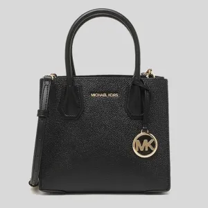 MICHAEL KORS Mercer Medium Pebbled Leather Crossbody Bag Black 35S1GM9M2L