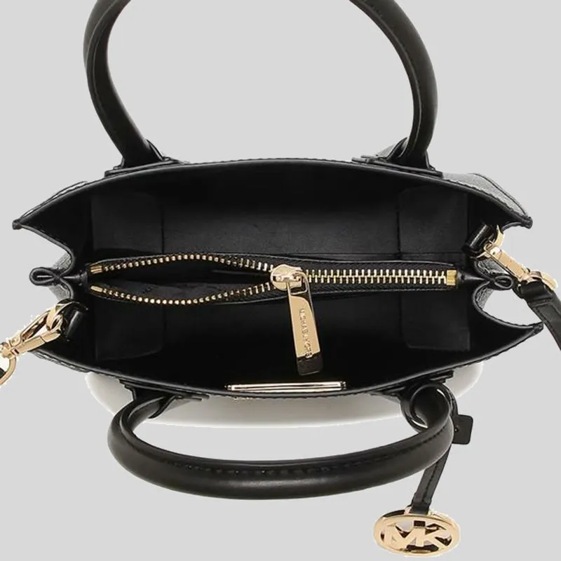 MICHAEL KORS Mercer Medium Pebbled Leather Crossbody Bag Black 35S1GM9M2L