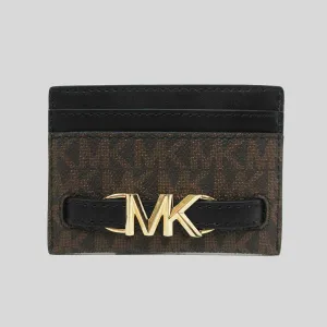 MICHAEL KORS Reed Large Logo Card Case Brown/Black 35S3G6RD3B
