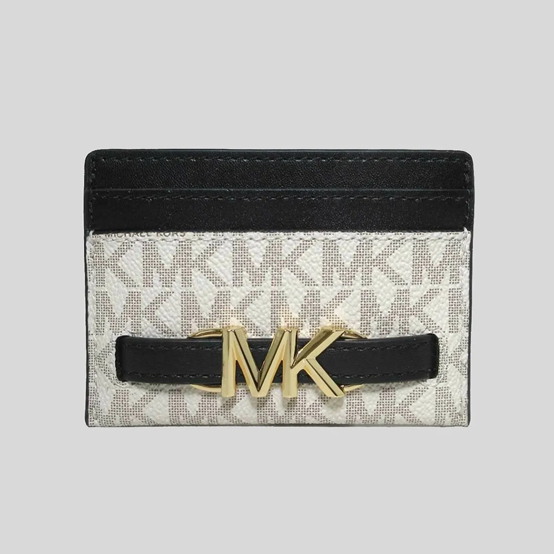 MICHAEL KORS Reed Large Logo Card Case Vanilla/Black 35S3G6RD3B