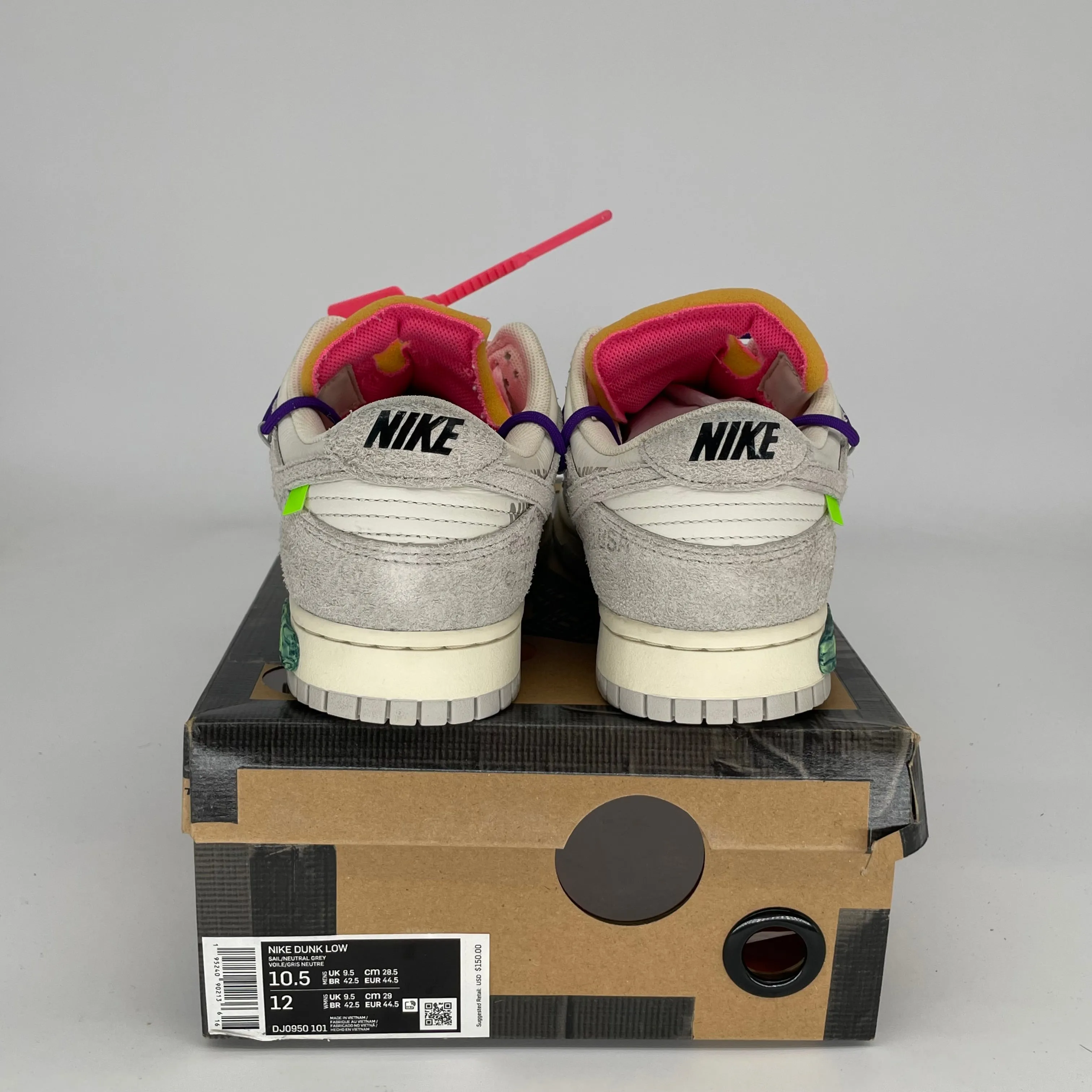NIKE DUNK LOW OFF WHITE LOT 15 SIZE 10.5 DJ0950-101
