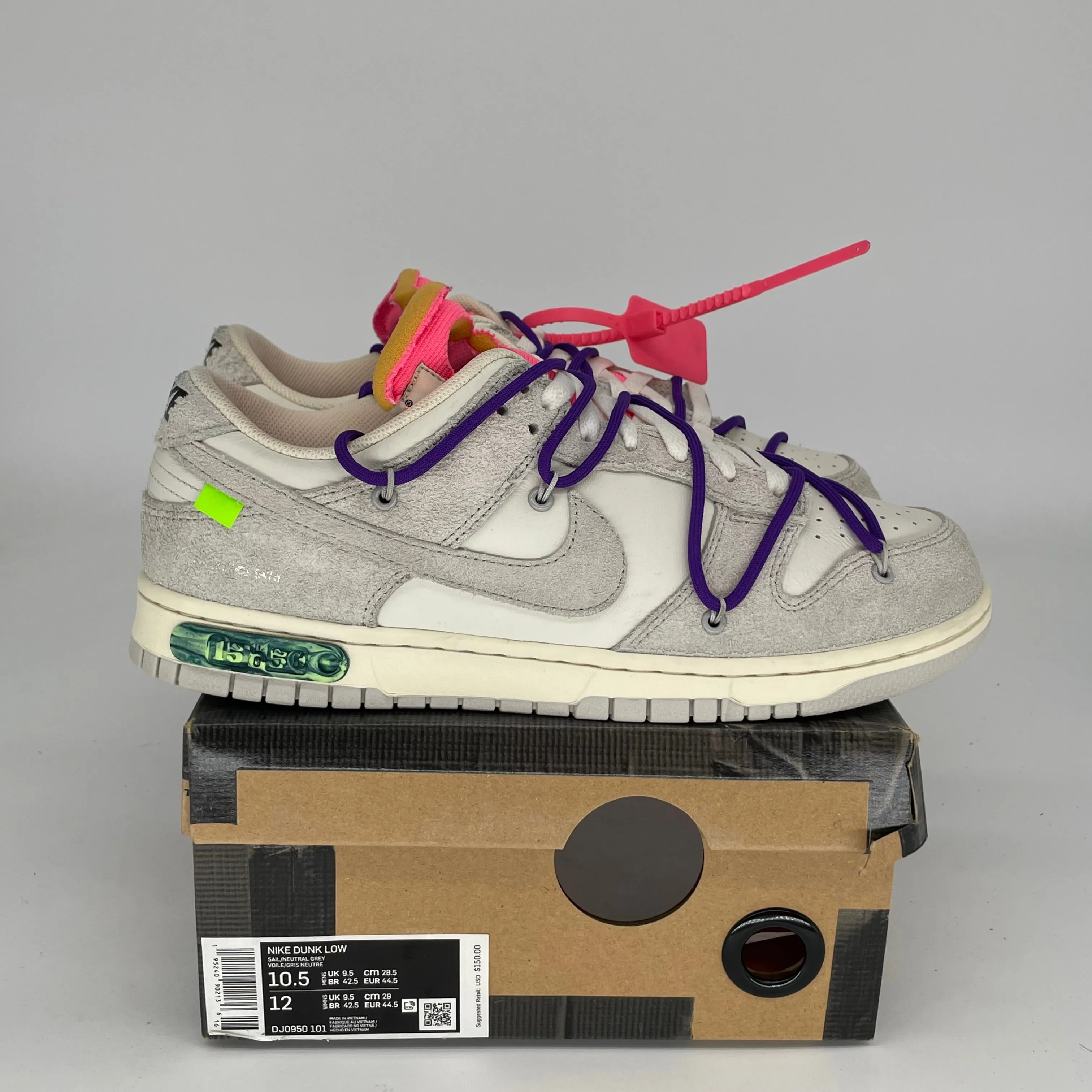 NIKE DUNK LOW OFF WHITE LOT 15 SIZE 10.5 DJ0950-101