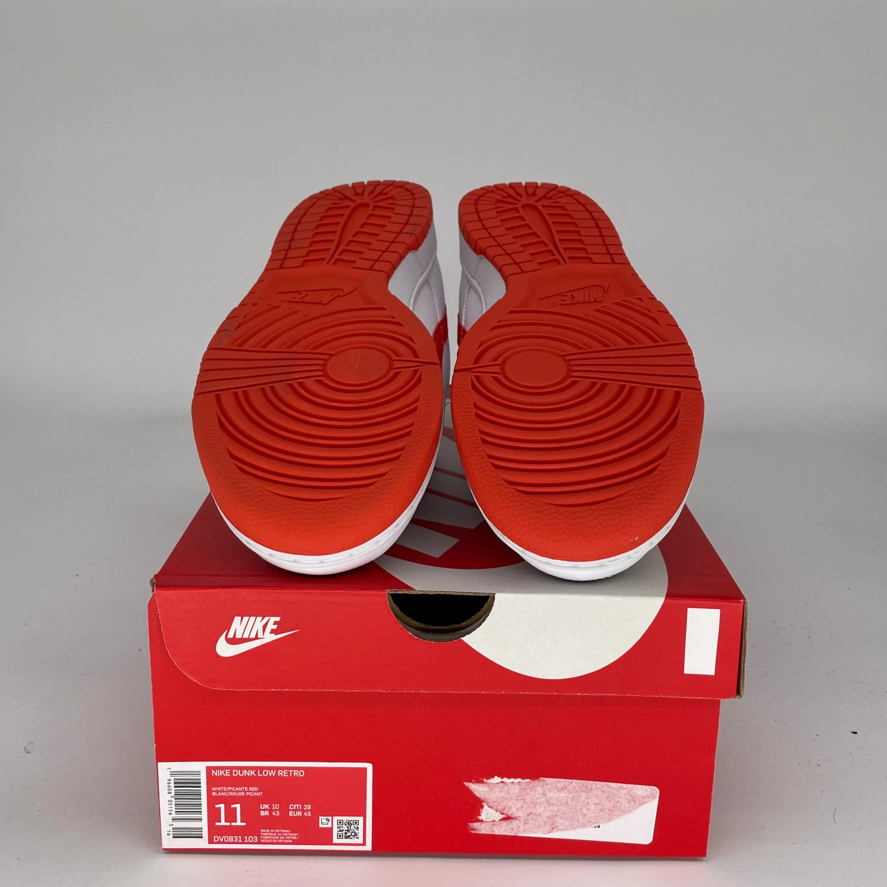 NIKE DUNK LOW WHITE PICANTE RED SIZE 11 DV0831-103