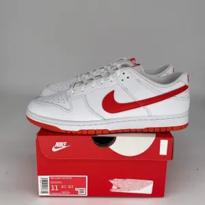 NIKE DUNK LOW WHITE PICANTE RED SIZE 11 DV0831-103