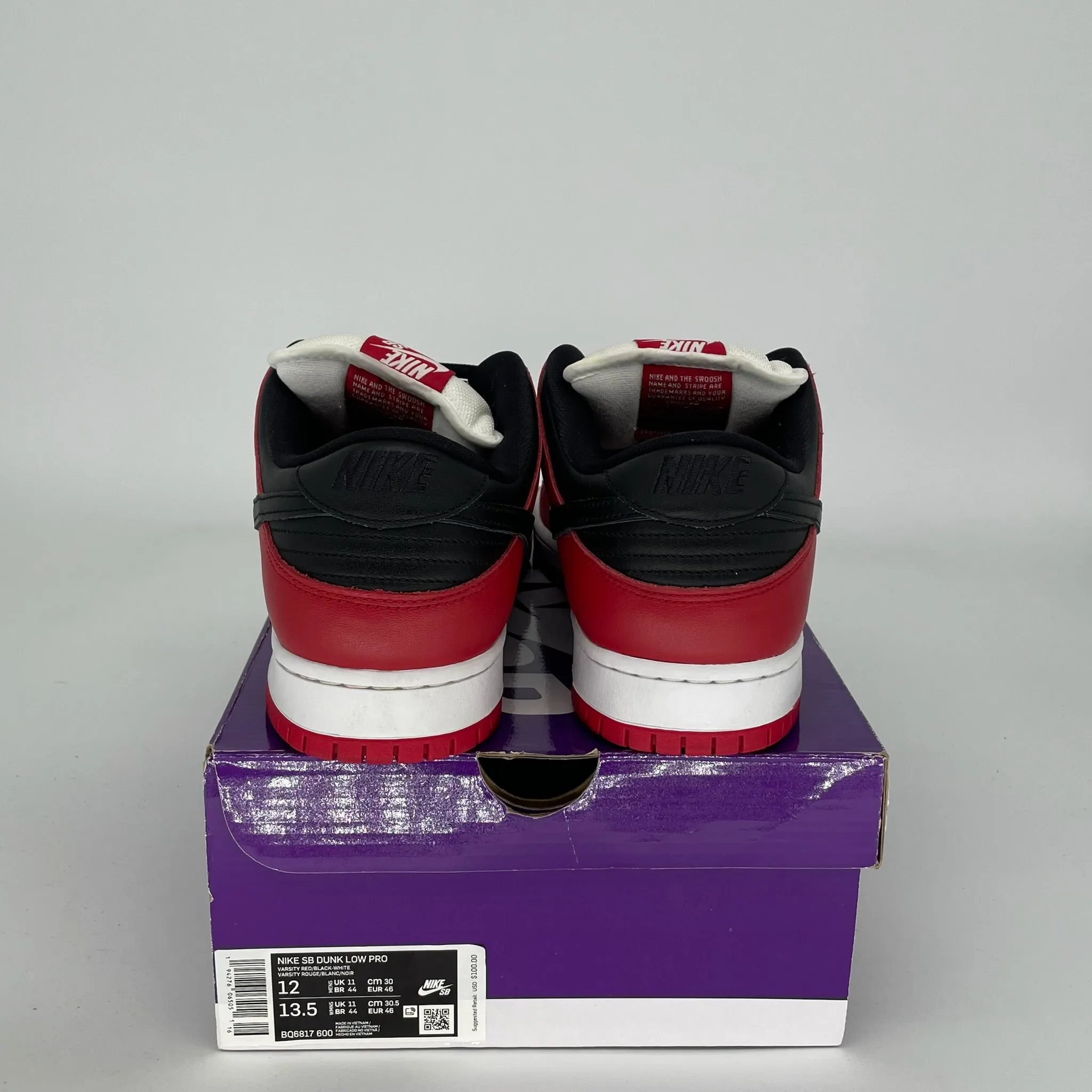 NIKE SB DUNK LOW J-PACK CHICAGO SIZE 12 BQ6817-600