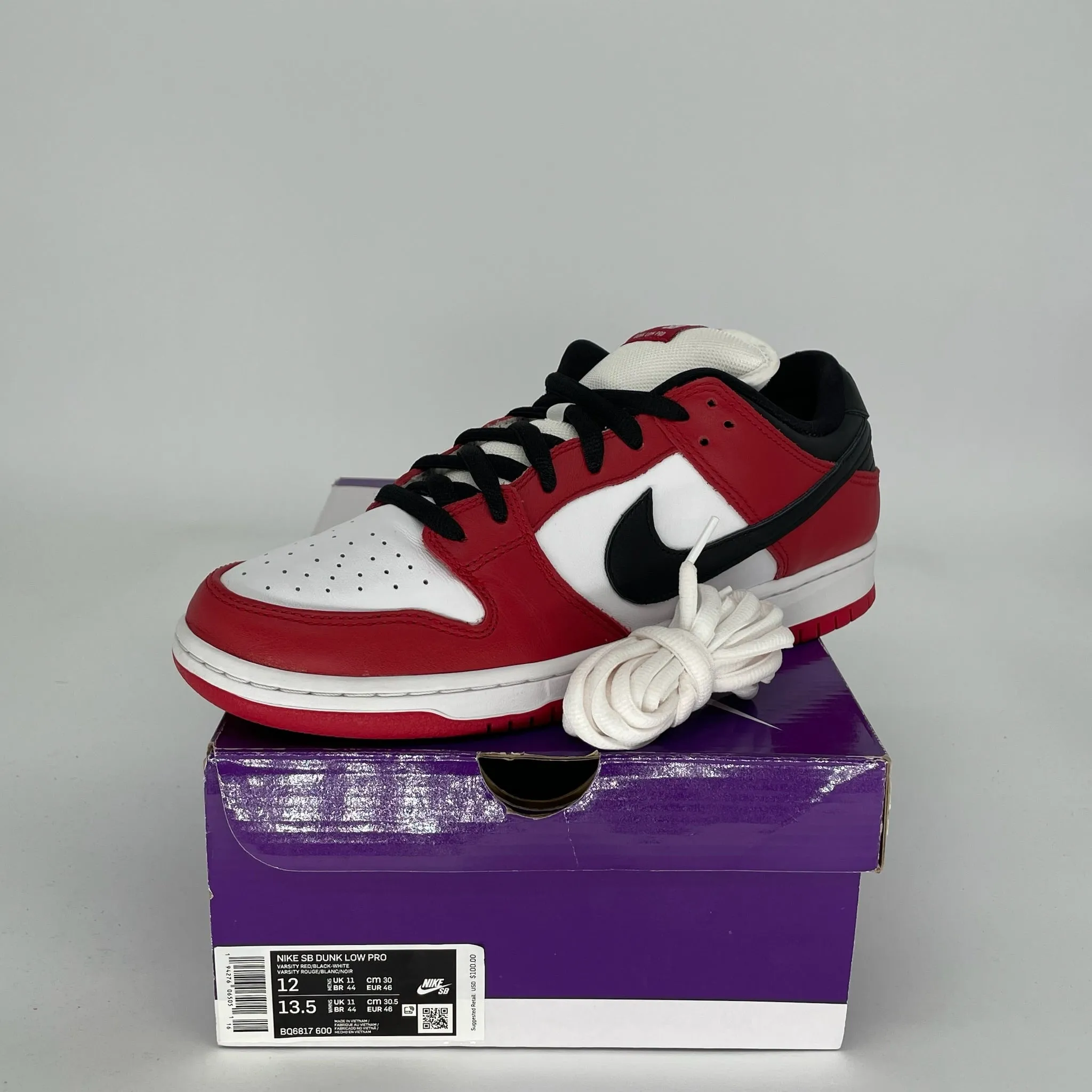 NIKE SB DUNK LOW J-PACK CHICAGO SIZE 12 BQ6817-600