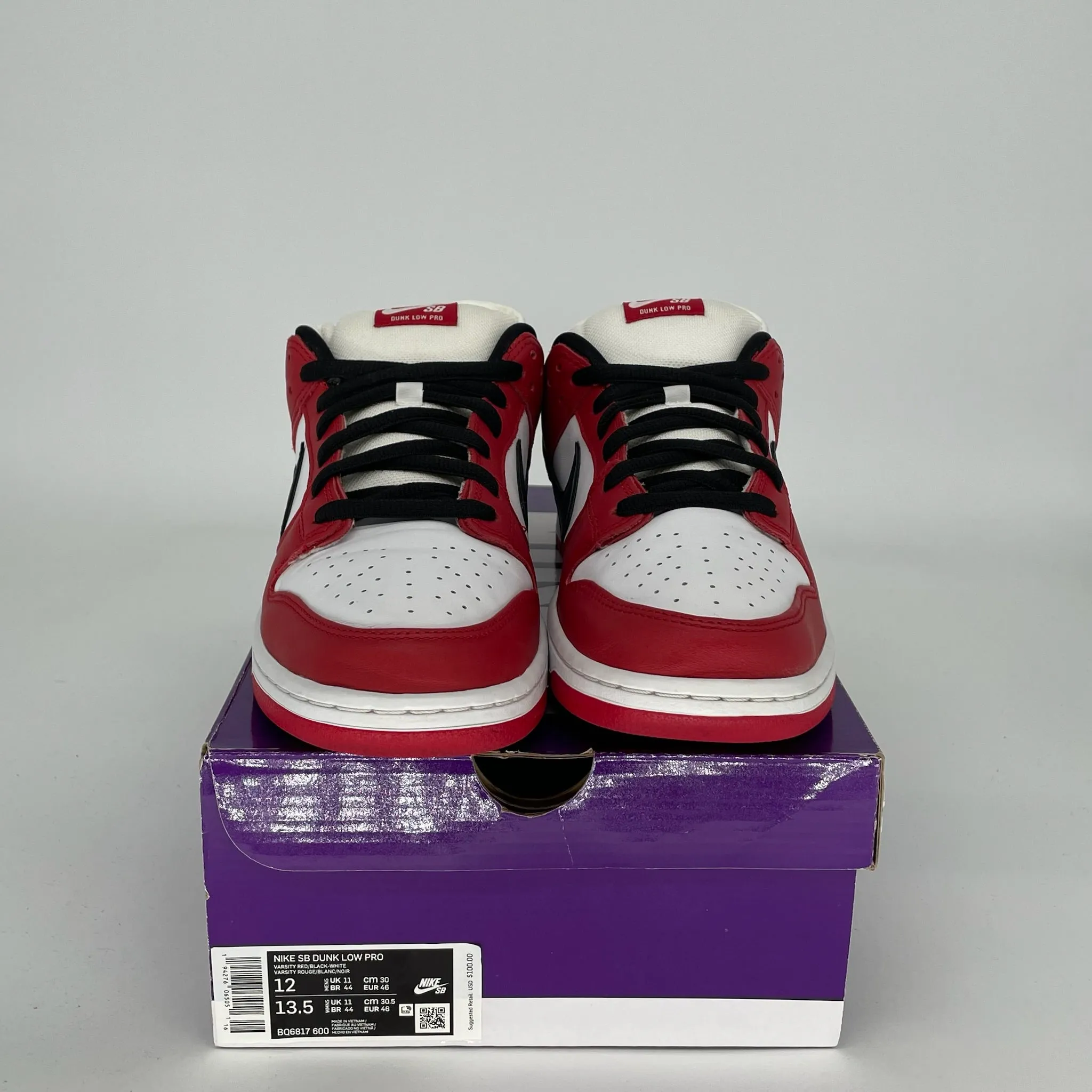 NIKE SB DUNK LOW J-PACK CHICAGO SIZE 12 BQ6817-600