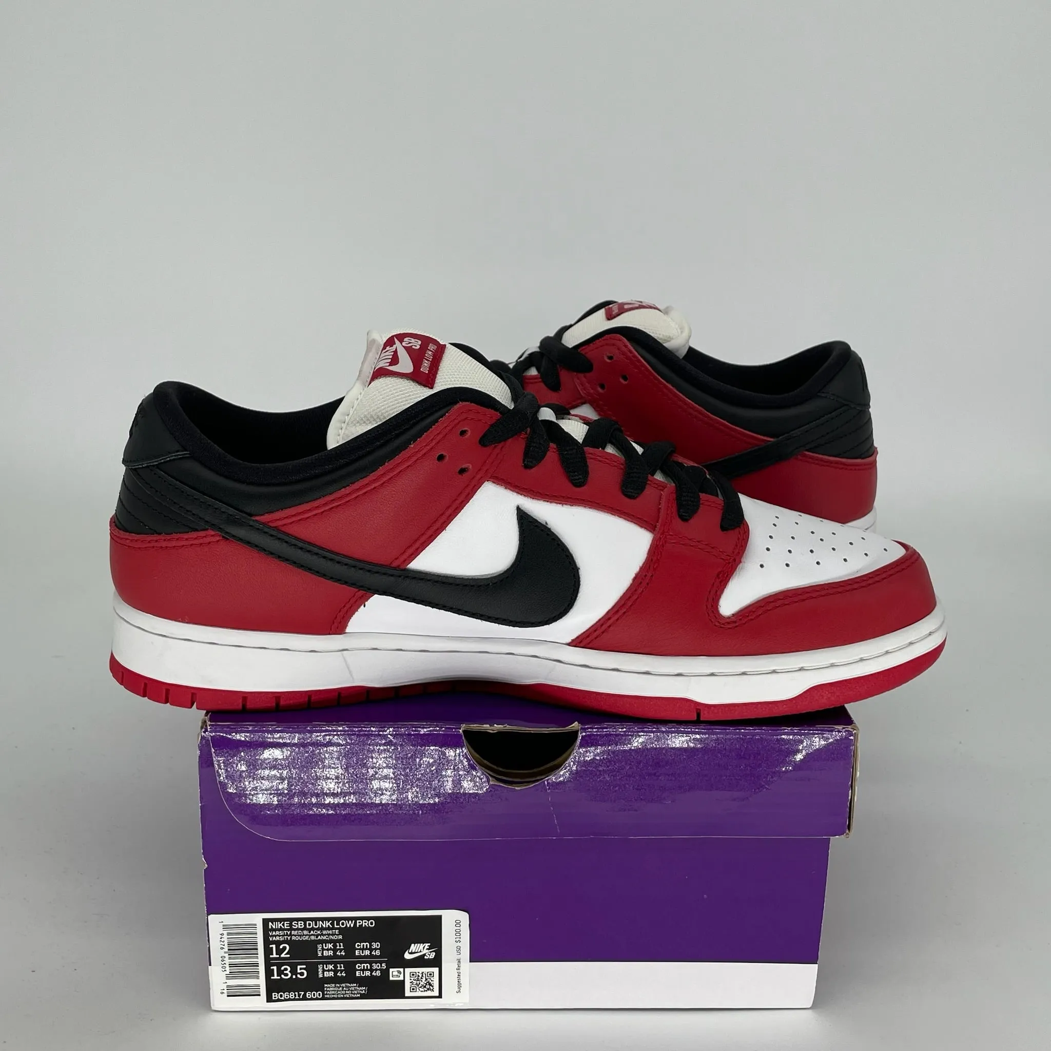 NIKE SB DUNK LOW J-PACK CHICAGO SIZE 12 BQ6817-600