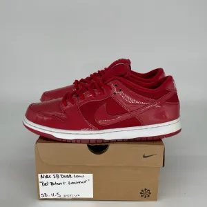 NIKE SB DUNK LOW RED PATENT LEATHER SIZE 11.5 304292-616