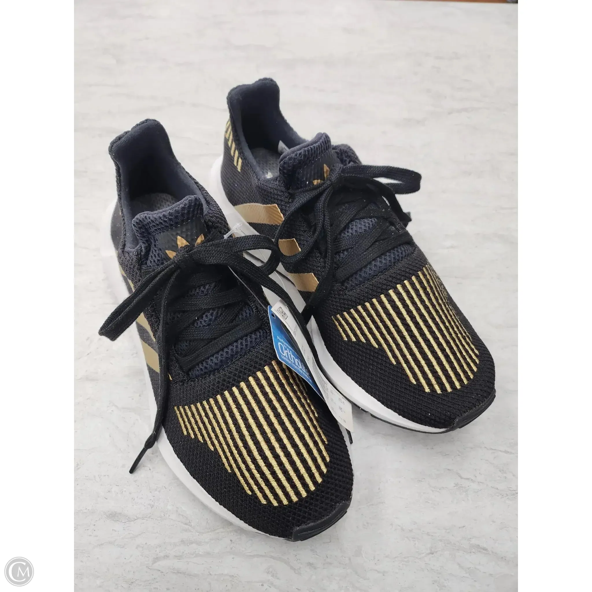 Shoes Athletic By Adidas In Black & Gold, Size: 7 adidas